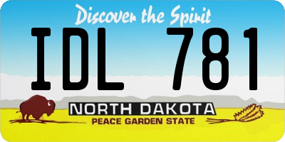 ND license plate IDL781