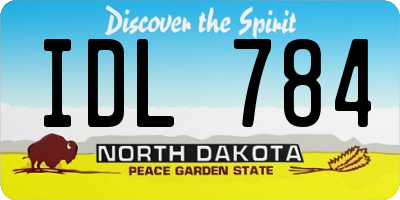ND license plate IDL784