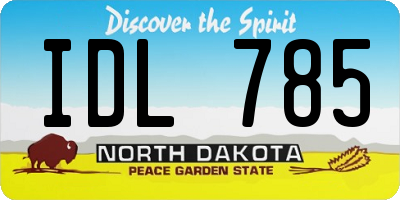 ND license plate IDL785