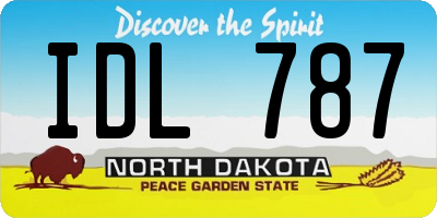 ND license plate IDL787