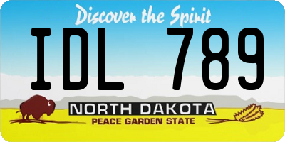 ND license plate IDL789