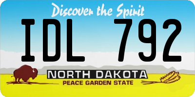 ND license plate IDL792