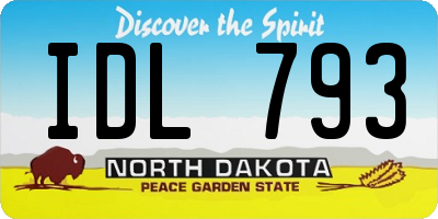ND license plate IDL793