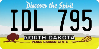 ND license plate IDL795