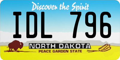 ND license plate IDL796