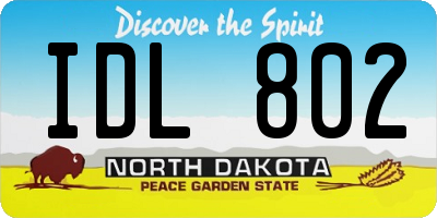 ND license plate IDL802