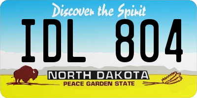 ND license plate IDL804