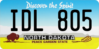 ND license plate IDL805