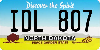 ND license plate IDL807