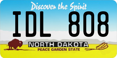 ND license plate IDL808