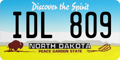 ND license plate IDL809