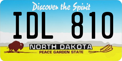 ND license plate IDL810