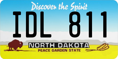 ND license plate IDL811