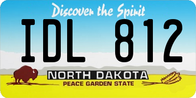 ND license plate IDL812