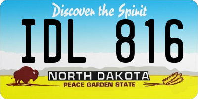 ND license plate IDL816