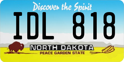 ND license plate IDL818