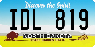 ND license plate IDL819