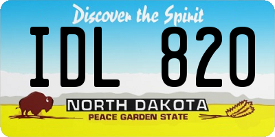 ND license plate IDL820
