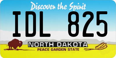 ND license plate IDL825