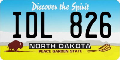ND license plate IDL826