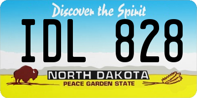 ND license plate IDL828