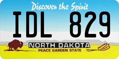 ND license plate IDL829