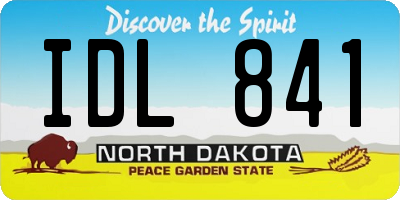 ND license plate IDL841