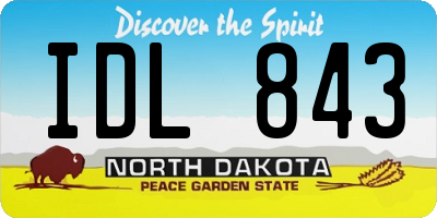 ND license plate IDL843