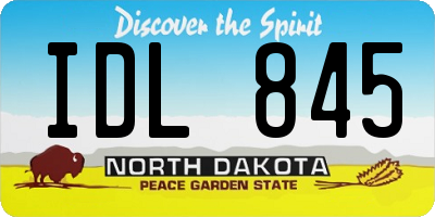 ND license plate IDL845