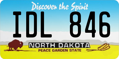 ND license plate IDL846
