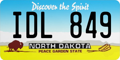 ND license plate IDL849