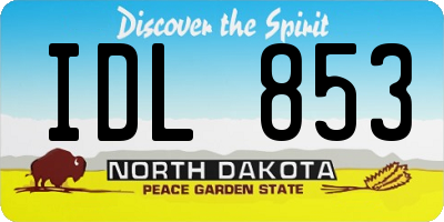 ND license plate IDL853