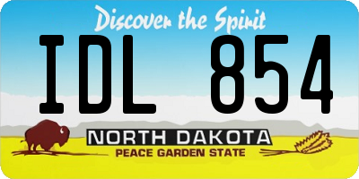 ND license plate IDL854