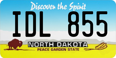 ND license plate IDL855