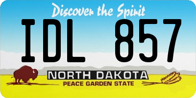 ND license plate IDL857