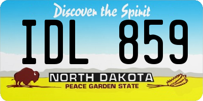ND license plate IDL859
