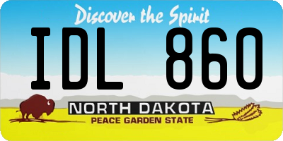 ND license plate IDL860