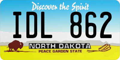 ND license plate IDL862