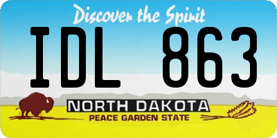 ND license plate IDL863