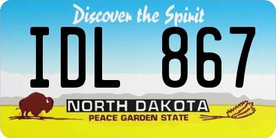 ND license plate IDL867