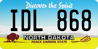 ND license plate IDL868