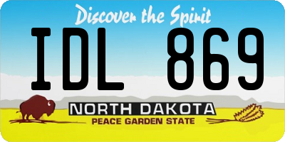 ND license plate IDL869