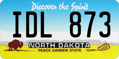 ND license plate IDL873