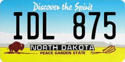 ND license plate IDL875