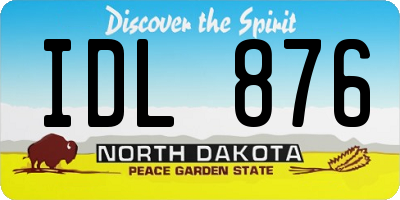 ND license plate IDL876