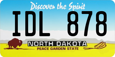 ND license plate IDL878