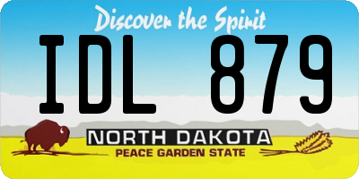ND license plate IDL879