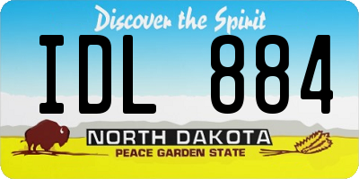 ND license plate IDL884