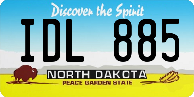 ND license plate IDL885