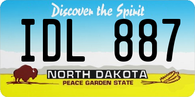 ND license plate IDL887